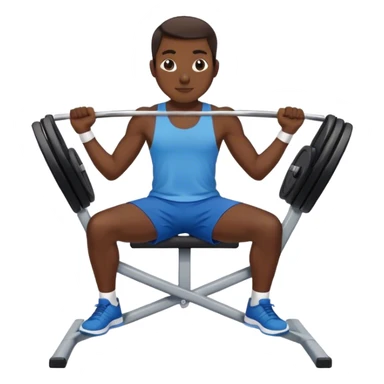 blue shorts seated rows exercise sticker