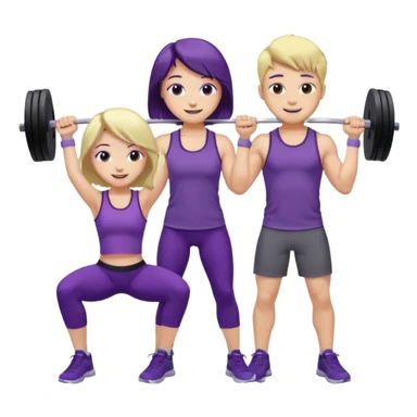 cute blonde boy smiling and lifting weights with pale girlfriend with dark purple hair sticker