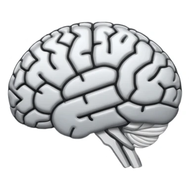 A simple emoji of a brain with a horizontal loading bar underneath, partially filled, flat emoji style, bold outline, minimal details sticker