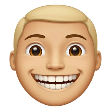 Face with only bottom teeth showing  sticker