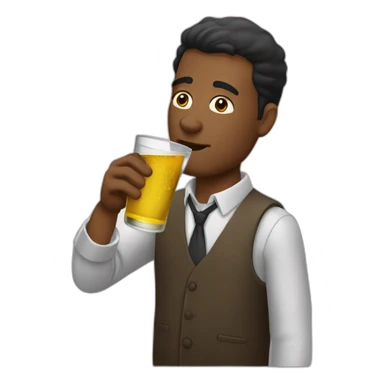 man drinking shot sticker