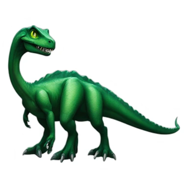 alien dinosaur black scales green eyes sticker