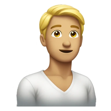 A person pointing to their neck sticker