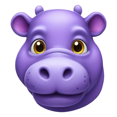 Purple hippo sticker