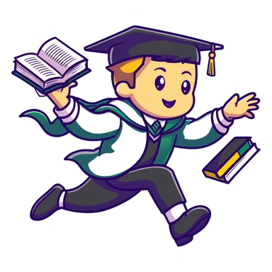 Slytherin student tripping and falling with books and wand flying sticker