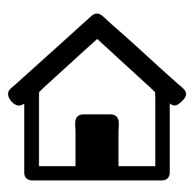 white 2D house, solid, no outline, minimalistic sticker