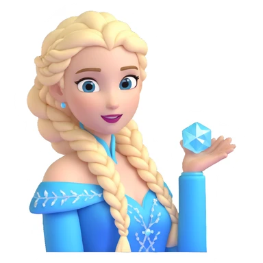 Queen Elsa ice powers with blonde braid, upper body from Frozen sticker