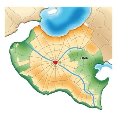 Generate a correctly Lima Peru map sticker
