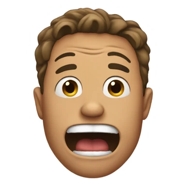 man sobbing with big mouth sticker