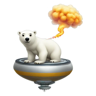Polar bear smoking on top of ufo sticker