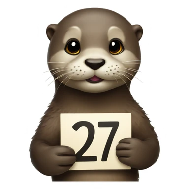 otter holding a sign that says 27 sticker