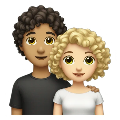 girl-with-brown-eyes-and-brown-hair-and-a-boy-with-short-black-hair-and-green-eyes-and-hugs-1-curly-dog-black-and-white sticker