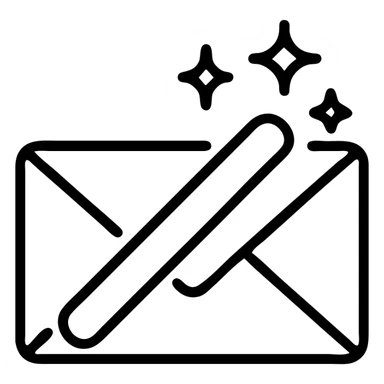 email with magic wand sticker