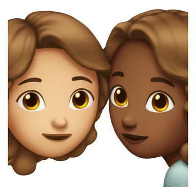 Two girls kissing with brown hair  sticker