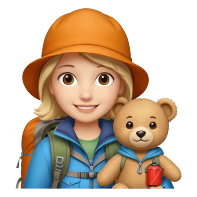 A girly Teddy bear camping sticker