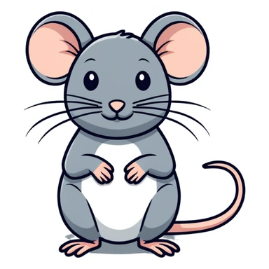 rat with a visible brain, cartoonish sticker style sticker