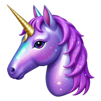 glitter purple unicorn sticker