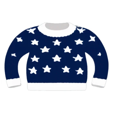 Navy blue knitted sweater with white stars on it  sticker