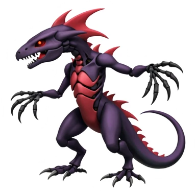 Shiny Badass Edgy Dark Evil Spectral Dusky Spooky Skeletal Cool Hot Stylish Handsome Salandit-Darkrai-Genesect-Fakémon-fusion (full body) sticker