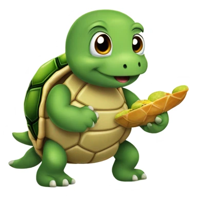 turtle eating pickles sticker