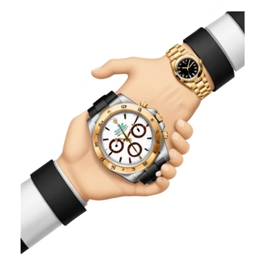 hand shaking with Rolex sticker