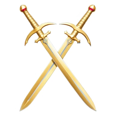 gold crossed swords sticker