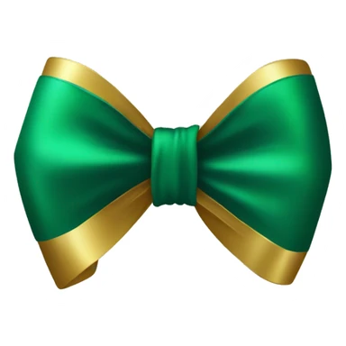 Emerald green and gold bow sticker
