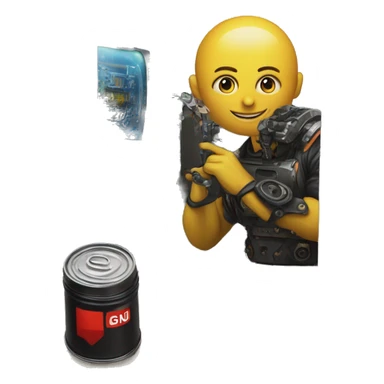 GPU card and oil painting side by side sticker