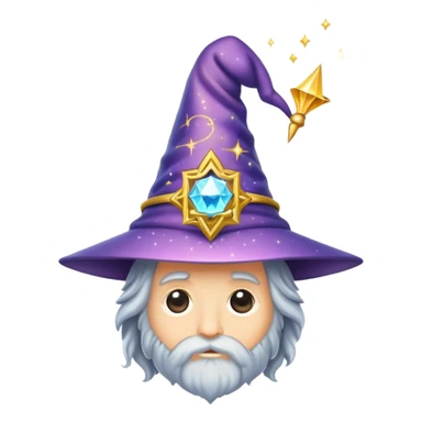 wizard's brain with wizard hat and sparkles sticker