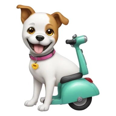 dog on scooter sticker