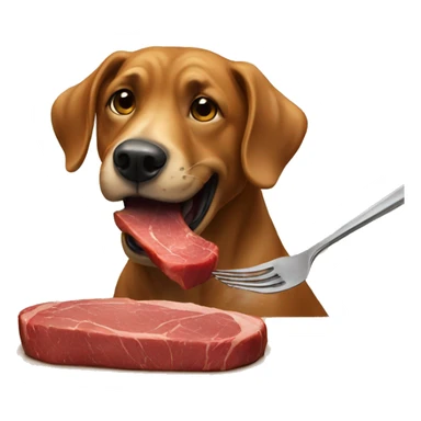 Dog eating steak  sticker