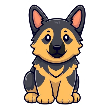 Cute German Shepherd puppy sticker