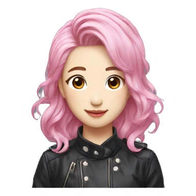 k-pop idol wink pink hair sticker