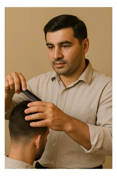 Now all that's left is the barber, take out the rest. sticker