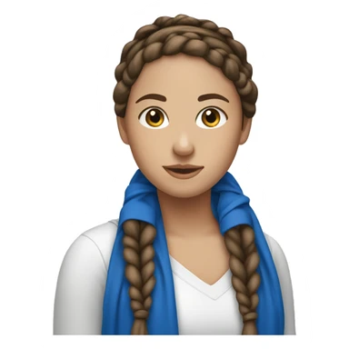 Brunette girl with French braids and blue bandana around the neck sticker