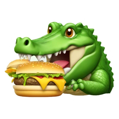 Crocodile eating hamburger  sticker