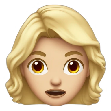 very very angry mother blond hair with red eyes sticker