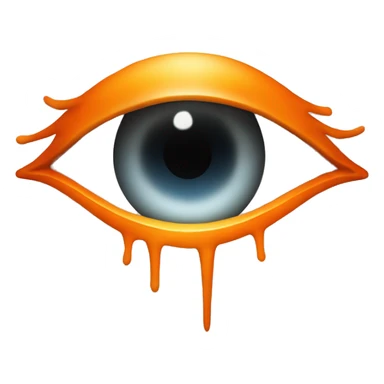 Create an iOS-style emoji of Sauron's eye with a vertical slit pupil, glowing orange iris, in a simple, round design with smooth gradients and minimal details, resembling the clean look of iOS emojis. sticker