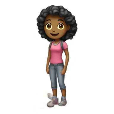 Girl camping near mountain  sticker