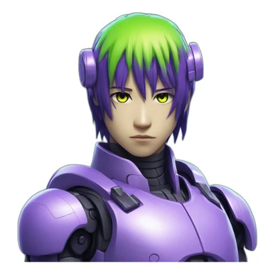 lemon-green-and-purple-neon-Robotic cyborg Sasuke sticker