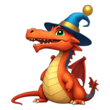 Dragon in a New Year's hat sticker