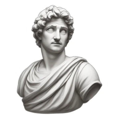 italian statue with questions marks sticker