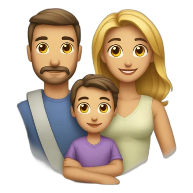 familia mama papa hijo hombre hija mujer sticker