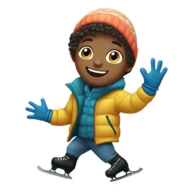 Ice skating boy sticker
