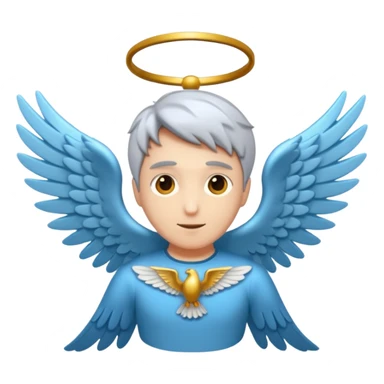 Persona sin pelo con alas volando sticker