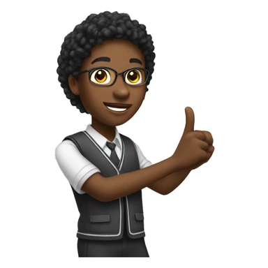 black middle school student raising hand sticker