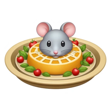 Mouse fertada dish of food sticker