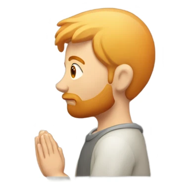 man with orange beard and short blond hair as he praying  sticker