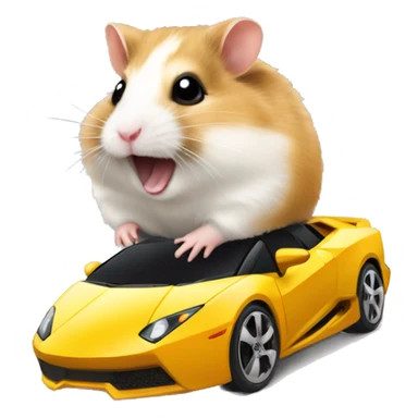 hamster on lambo sticker
