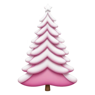 pink and white christmas tree sticker